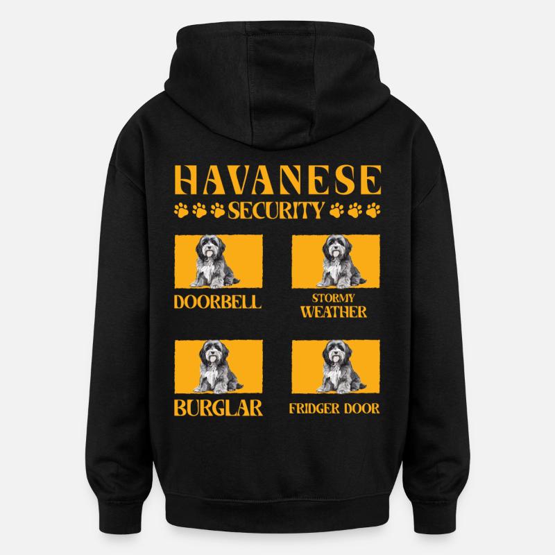 Sécurité du bichon havanais - Sweat à capuche oversize unisexe - noir