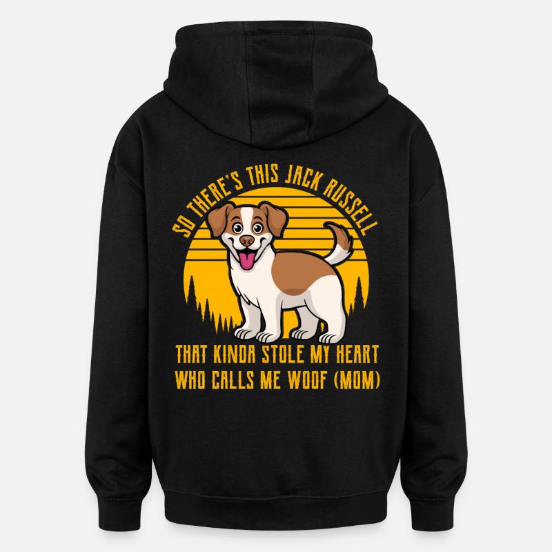 Jack Russell Terrier - Sweat à capuche oversize unisexe - noir