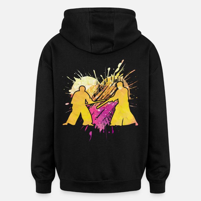 Aïkido - Sweat à capuche oversize unisexe - noir