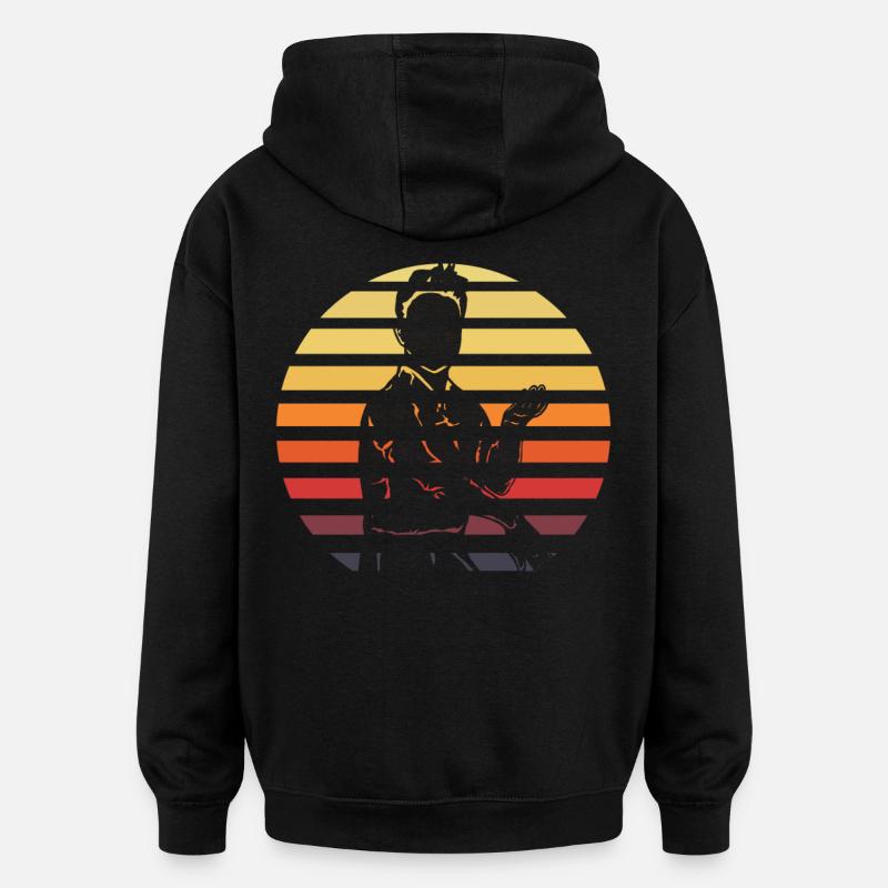 Wing Chun - Sweat à capuche oversize unisexe - noir