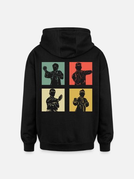 Wing Chun Kung Fu - Sweat à capuche oversize unisexe - noir