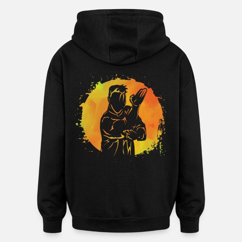 Wing Chun - Sweat à capuche oversize unisexe - noir