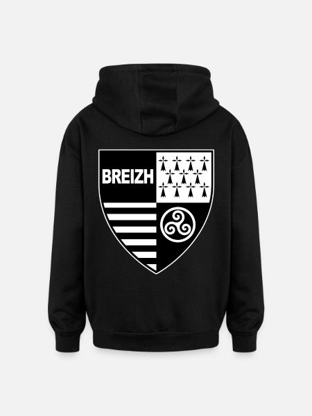 breizh brittany - Oversized Unisex Hoodie - black