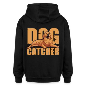 Dog Catcher Hund - Oversized Unisex Hoodie - Schwarz - Hinten - Noah (186cm)