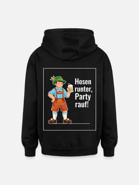 Pants down, party - Oversized Unisex Hoodie - black