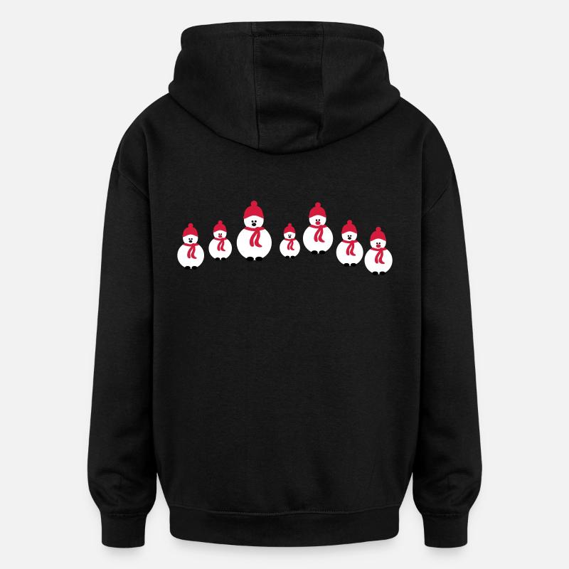 Weihnachten Schneemann-Crew - Oversized Unisex Hoodie - Schwarz