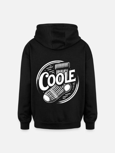 Cool sock - fun motivational design - Oversized Unisex Hoodie - black