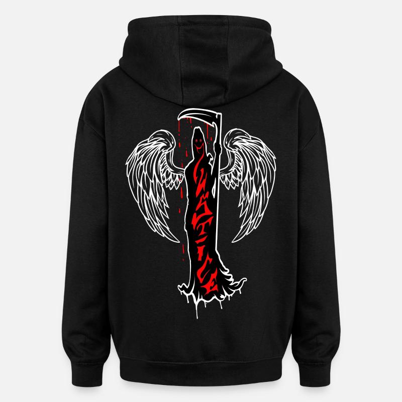 Justice - Sweat à capuche oversize unisexe - noir