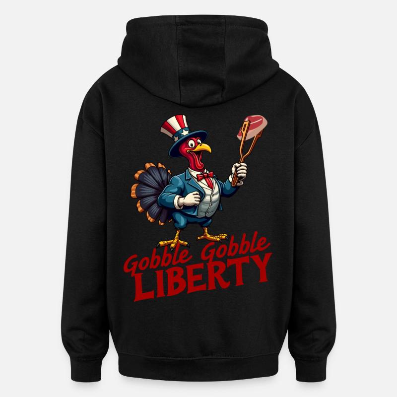 Gobble Gobble Liberty - Sweat à capuche oversize unisexe - noir