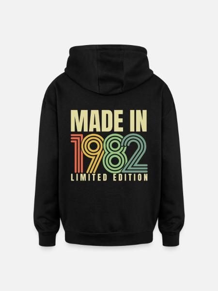 1982 Fødselsdag Gave år fødselsår 82 - Oversize unisex hoodie - sort
