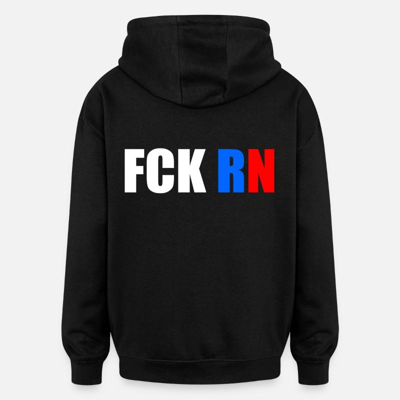 Fck rn - Sweat à capuche oversize unisexe - noir