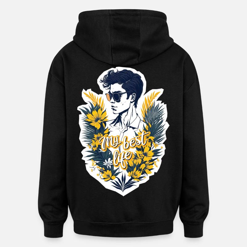Mein bestes Leben - Oversized Unisex Hoodie - Schwarz