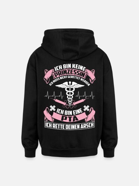 PTA - pharmaceutical technical assistant - Oversized Unisex Hoodie - black