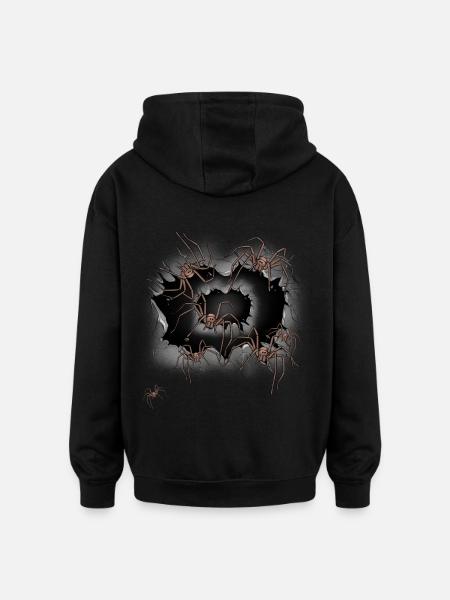 araignées araignées Halloween - Sweat à capuche oversize unisexe - noir