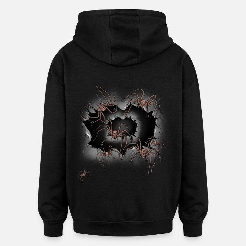 araignées araignées Halloween - Sweat à capuche oversize unisexe - noir