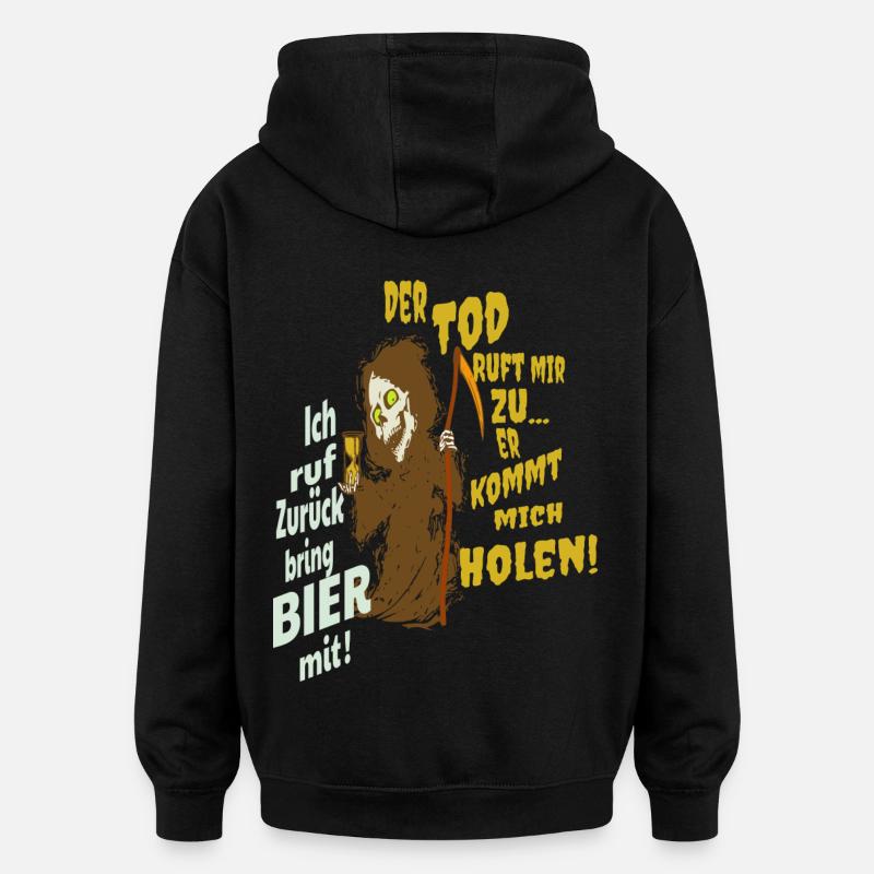 Funny grim reaper - Oversized Unisex Hoodie - black