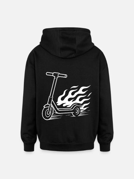 E-Scooter Design – Speed & Feuerschweif - Oversized Unisex Hoodie - Schwarz