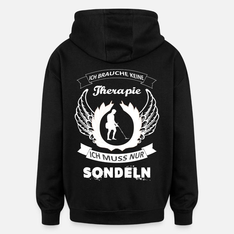 Sondeln Metalldetektor - Oversized Unisex Hoodie - Schwarz