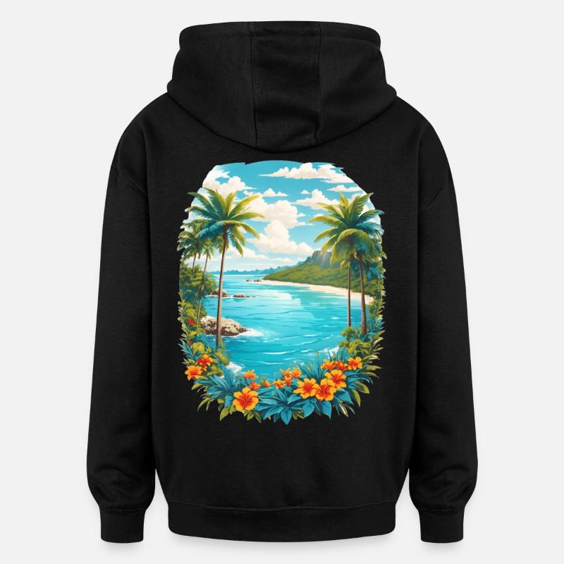 Karibik Insel - Oversized Unisex Hoodie - Schwarz
