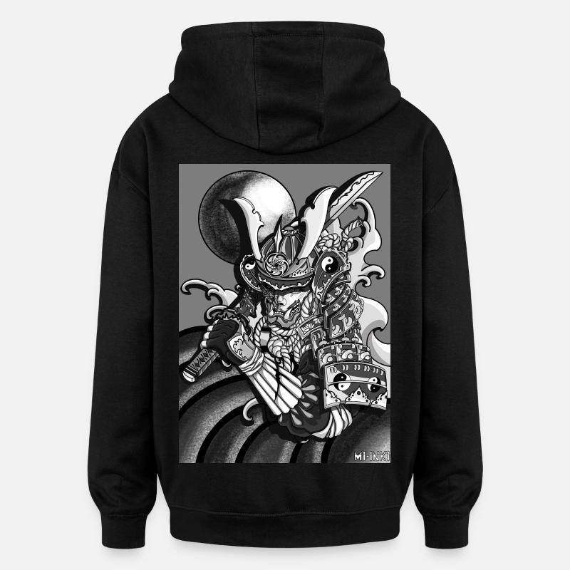Half-Samurai - Oversized Unisex Hoodie - Schwarz