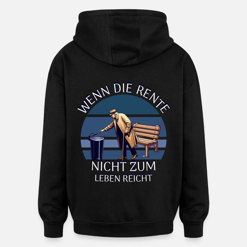 Retraité - Sweat à capuche oversize unisexe - noir