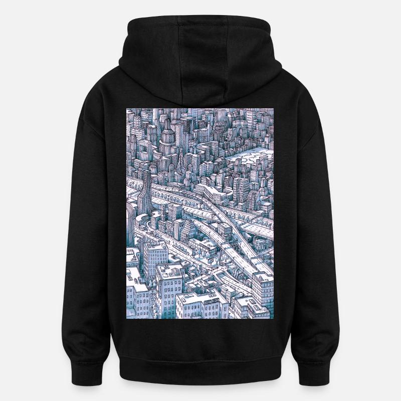 Central Park NYC - Sweat à capuche oversize unisexe - noir