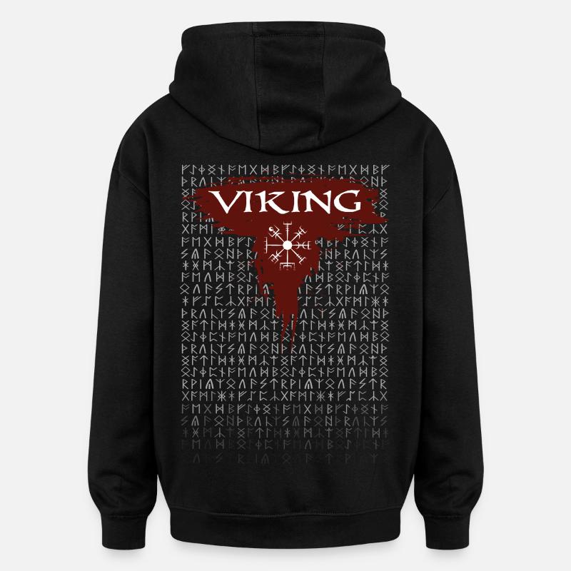 Wikinger - Oversized Unisex Hoodie - Schwarz