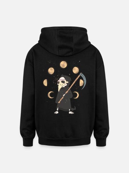 Halloween Sensenmann Tod Mondphase - Oversized Unisex Hoodie - Schwarz
