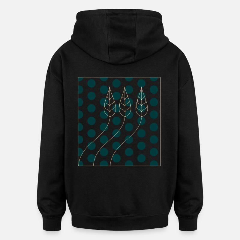 Plant Pattern Dots - Oversized Unisex Hoodie - black