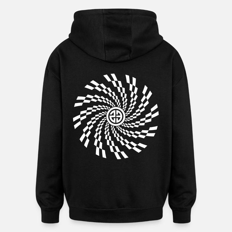spirale 23 - Sweat à capuche oversize unisexe - noir