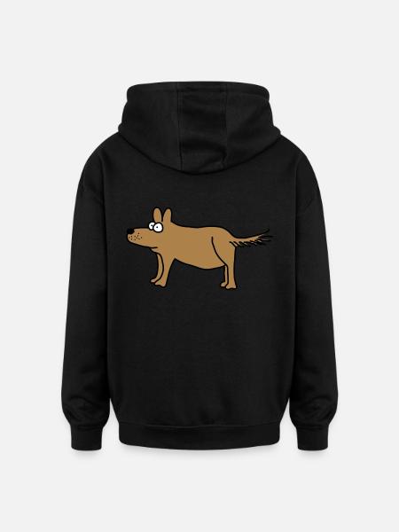 Hund - Oversized Unisex Hoodie - Schwarz