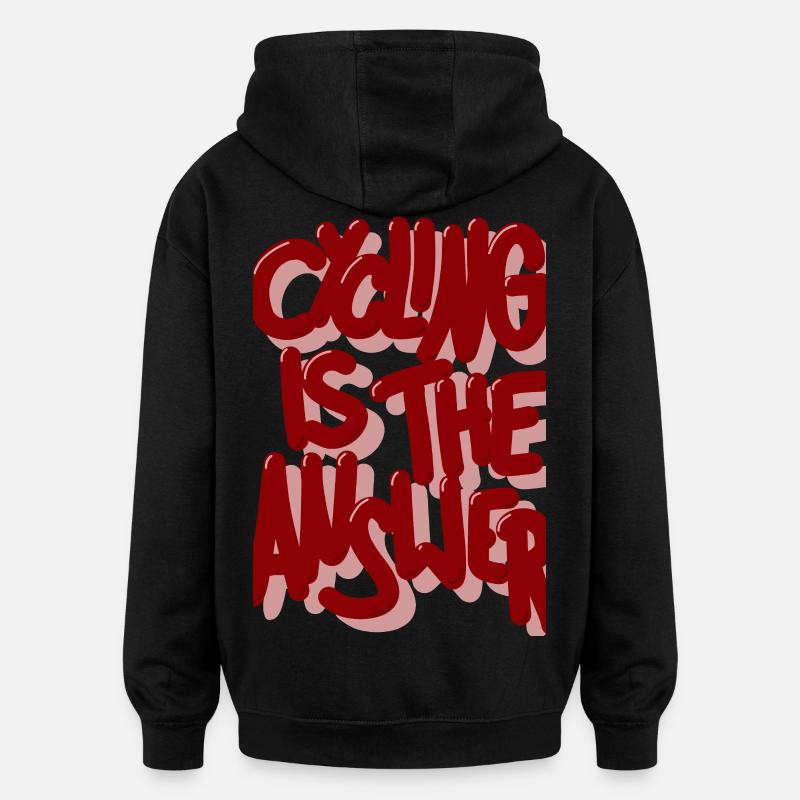 Cycling is the answer weinrot - Oversized Unisex Hoodie - Schwarz
