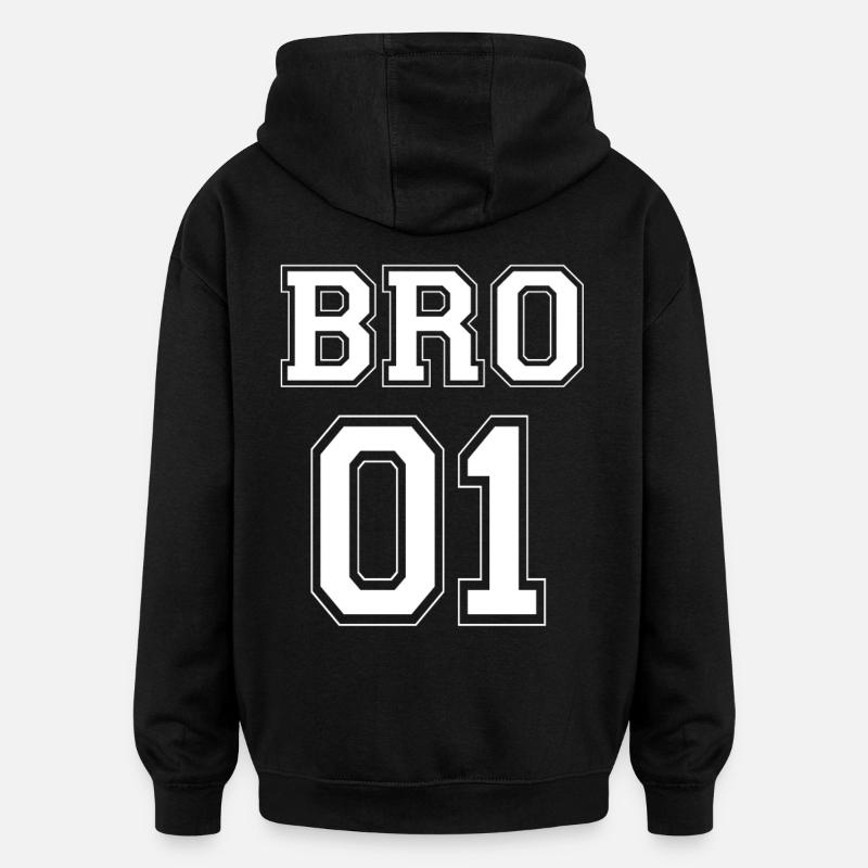 BRO 01 - édition blanche - Sweat à capuche oversize unisexe - noir