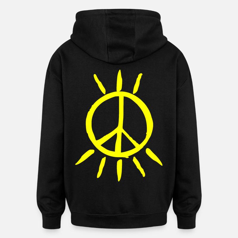 Peace - Sweat à capuche oversize unisexe - noir