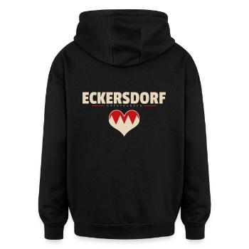 Eckersdorf Dorf Gemeinde Stadt Bayreuth - Oversized Unisex Hoodie - Schwarz - Hinten - Noah (186cm)