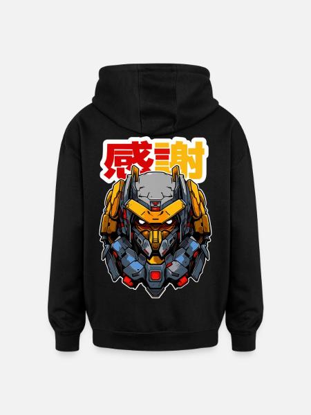 Anime Roboter TWO! - Oversized Unisex Hoodie - Schwarz