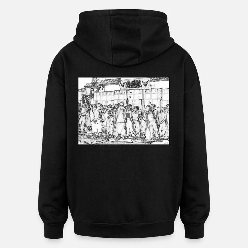 Soundsystem 2 - Oversized Unisex Hoodie - Schwarz