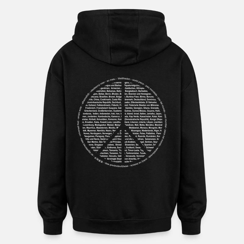 Weltfrieden-Peace - Oversized Unisex Hoodie - Schwarz