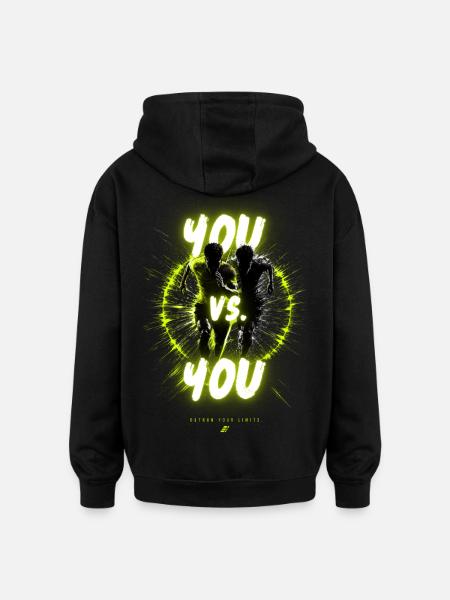 YOU vs YOU Fitness-Duell - Oversized Unisex Hoodie - Schwarz