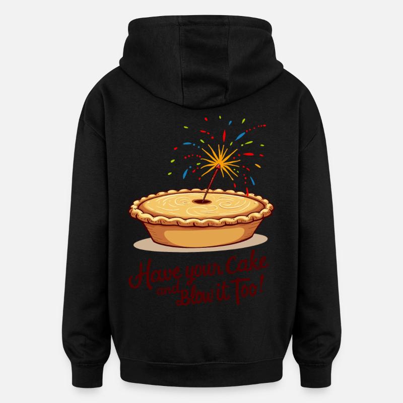 Tarte aux pommes sucrée - Sweat à capuche oversize unisexe - noir