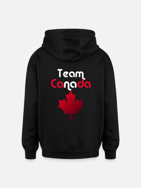 Équipe Canada - Sweat à capuche oversize unisexe - noir