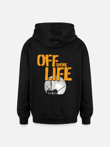 Off Shore Life - Oversized Unisex Hoodie - Schwarz