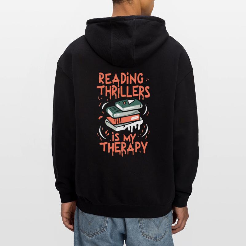 Reading Thrillers Is My Therapy Oversized Unisex Hoodie