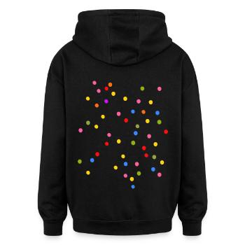 Konfetti Karneval bunt - Oversized Unisex Hoodie - Schwarz - Hinten - Noah (186cm)