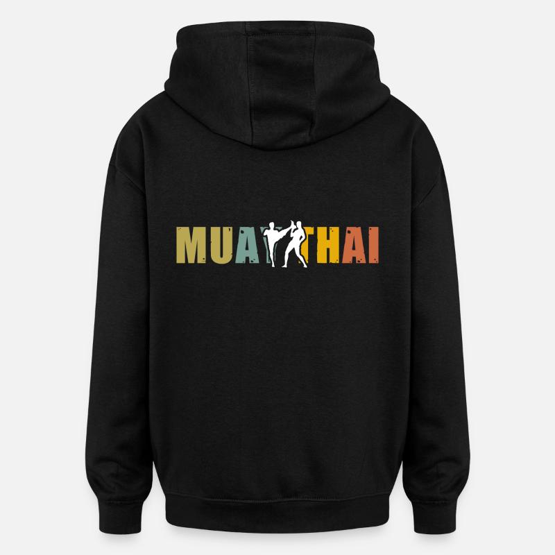 Muay Thaï - Sweat à capuche oversize unisexe - noir