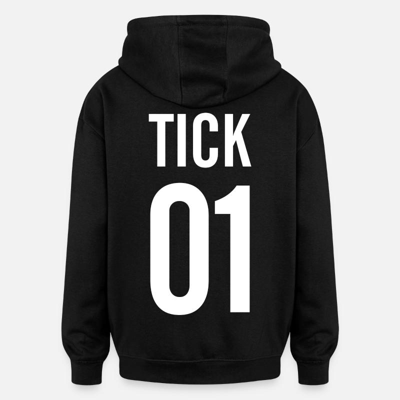 TICK - Sweat à capuche oversize unisexe - noir