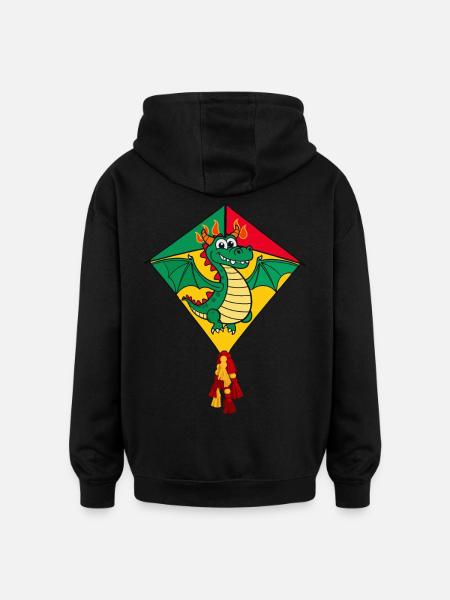 Süßer Flugdrachen - Oversized Unisex Hoodie - Schwarz