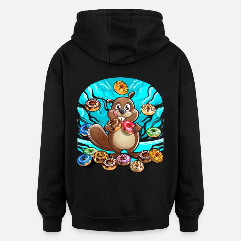 Beignets Bieber - Sweat à capuche oversize unisexe - noir