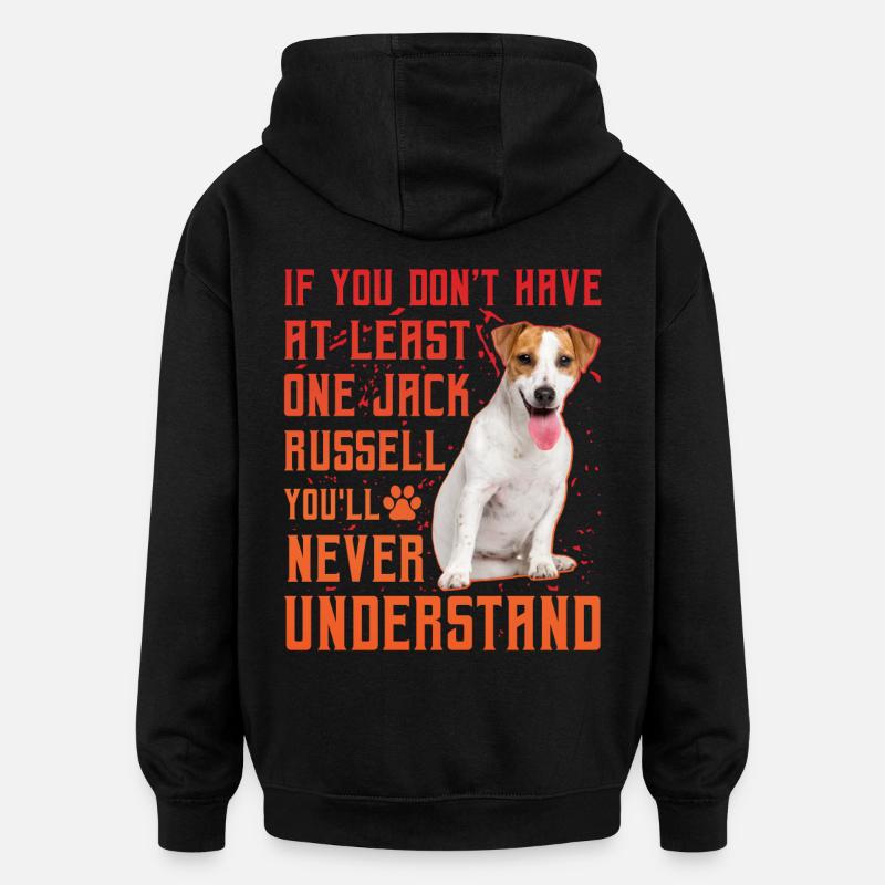 Jack Russell - Sweat à capuche oversize unisexe - noir