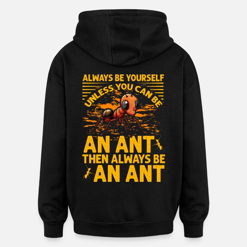 Dire drôle de fourmi - Sweat à capuche oversize unisexe - noir